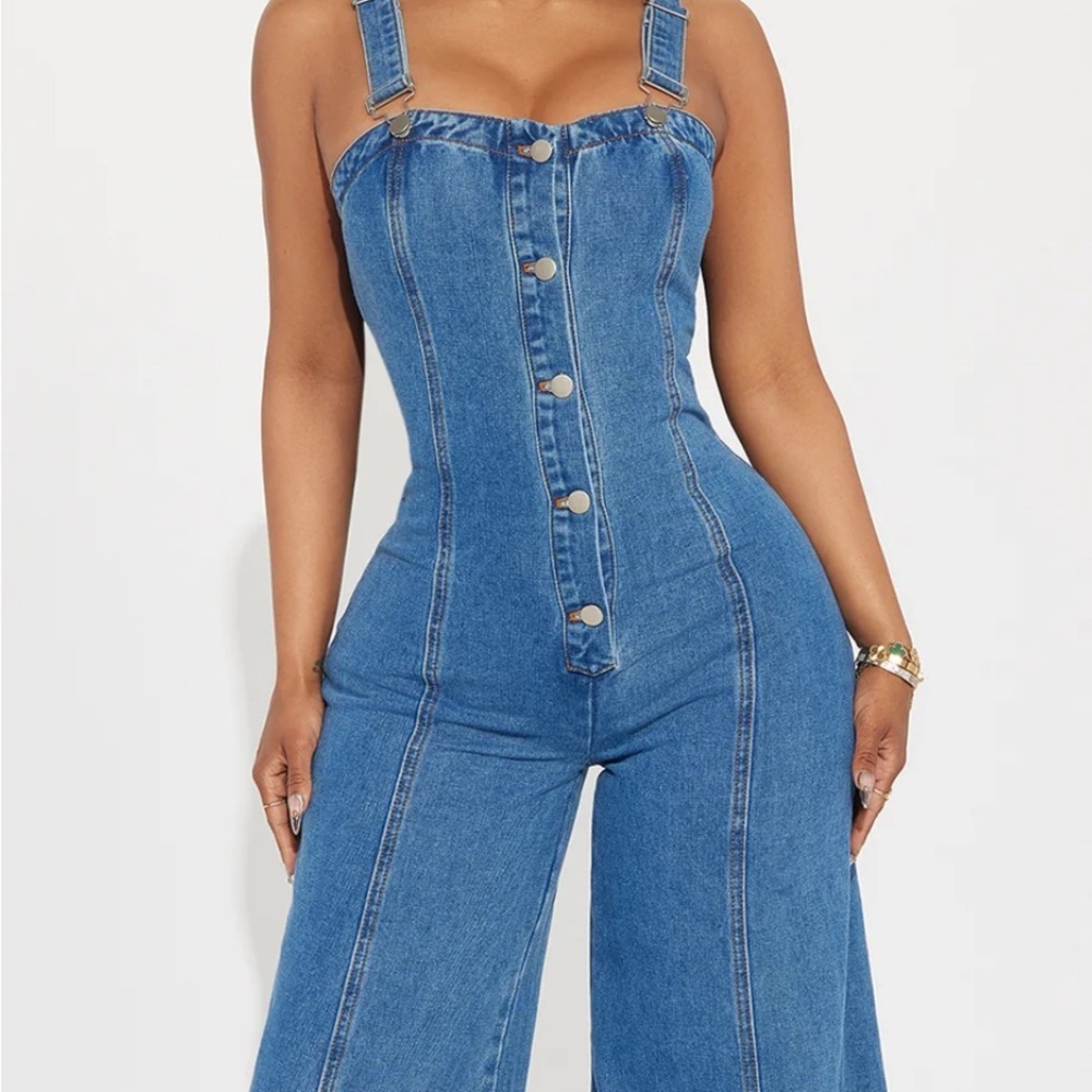 Women's Blue Denim Wide-Leg Jeans